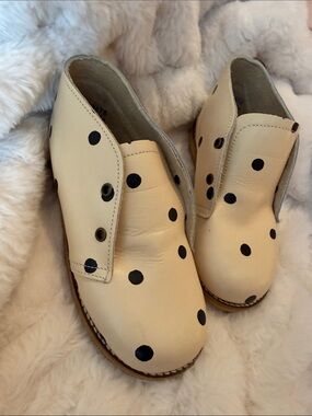 Girls Cream Polka Dot Slip-On Dress Shoes